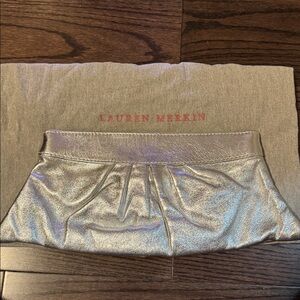 Lauren Merkin Metallic Silver Clutch